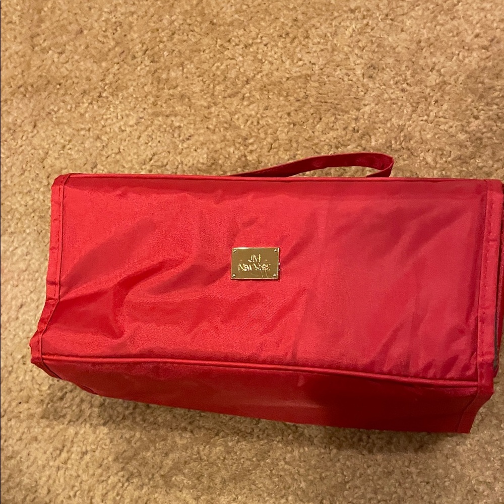 JM New York- Red Cosmetic Bag with handles